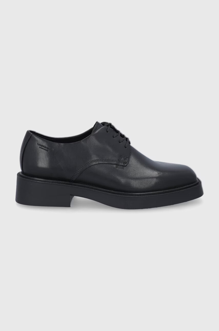 Vagabond Shoemakers Кожени половинки обувки дамски в черно с платформа - Pepit.bg