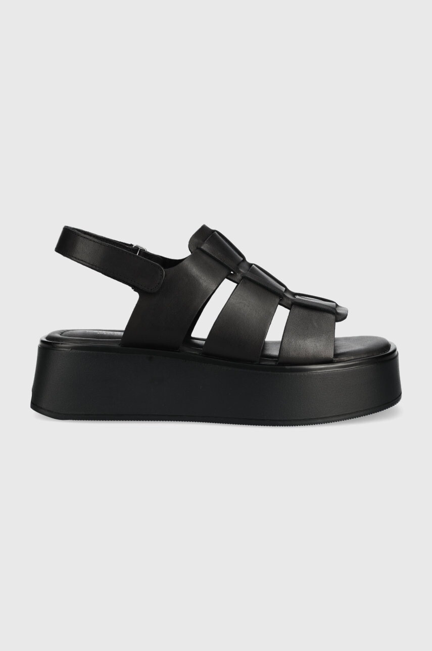 Vagabond Shoemakers Кожени сандали Courtney в черно с платформа - Pepit.bg
