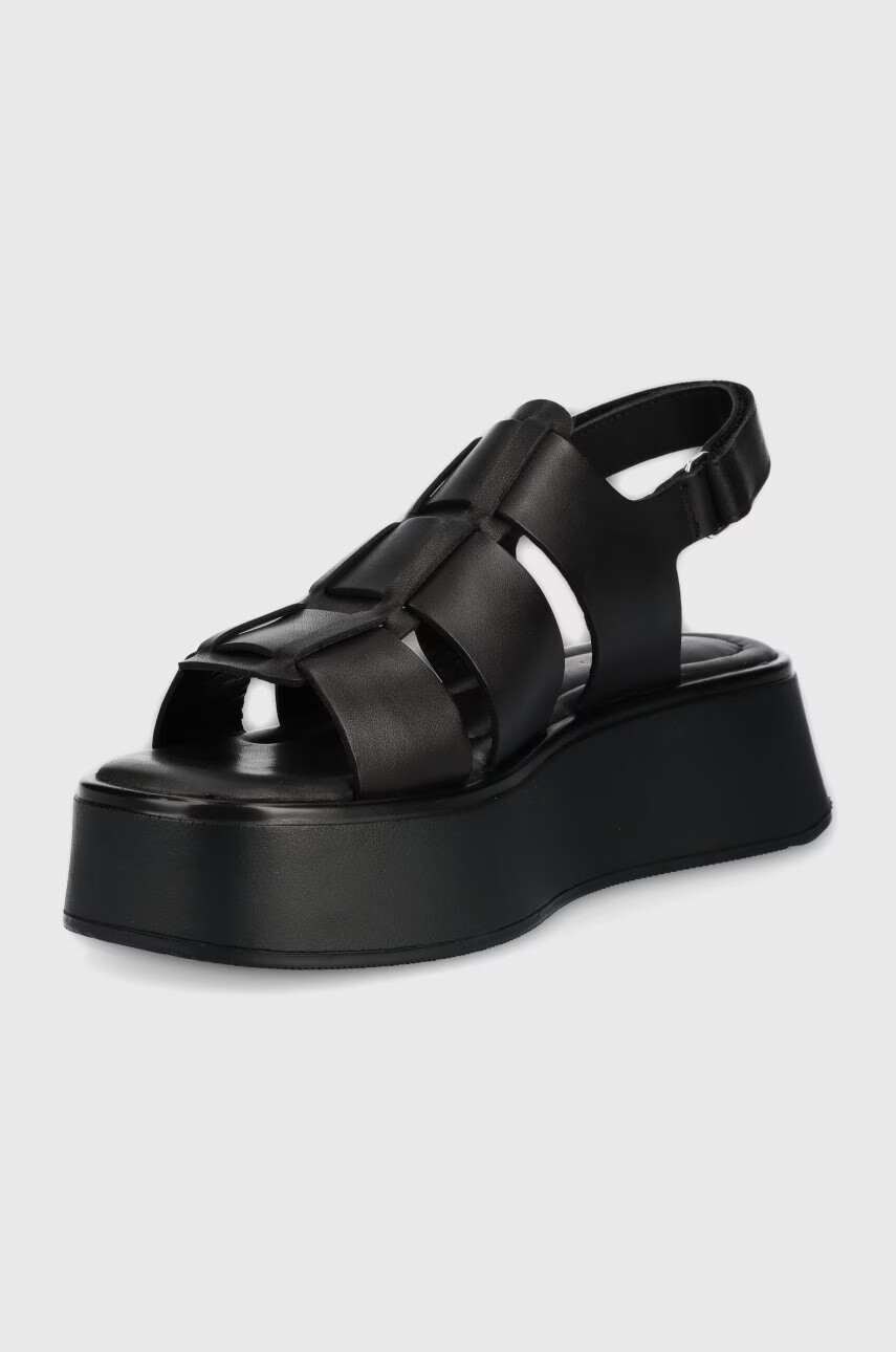 Vagabond Shoemakers Кожени сандали Courtney в черно с платформа - Pepit.bg