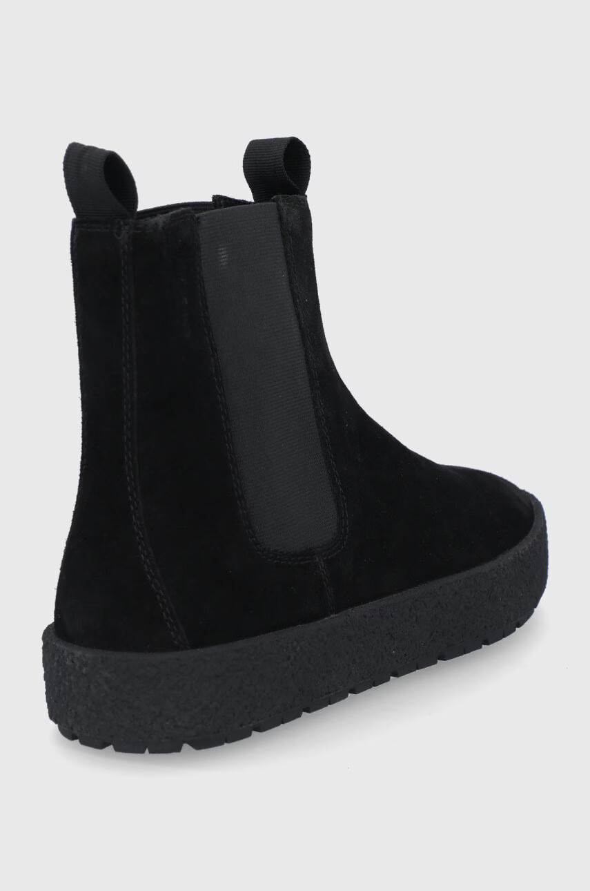 Vagabond Shoemakers Велурени боти челси мъжки в черно - Pepit.bg