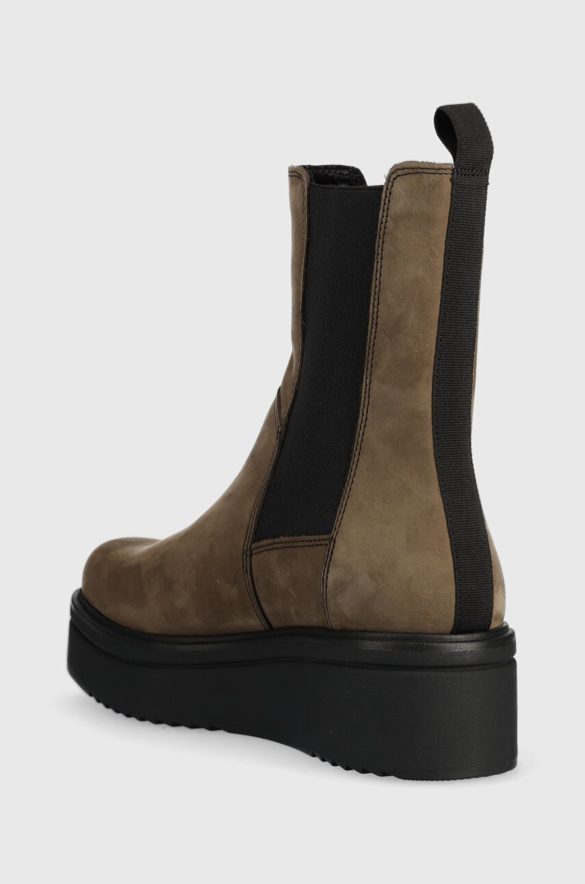 Vagabond Shoemakers Велурени боти челси Tara в зелено с платформа - Pepit.bg