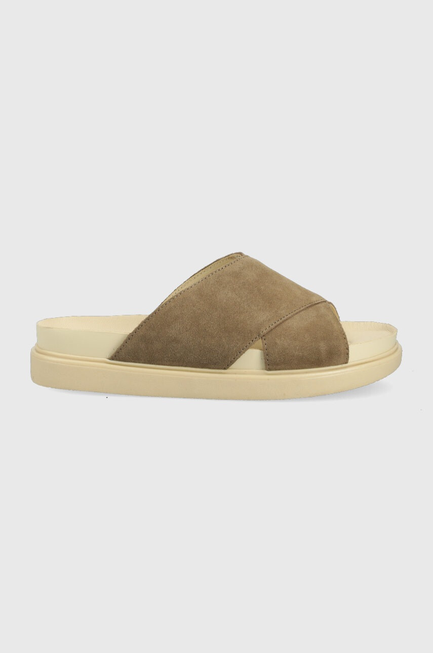 Vagabond Shoemakers Велурени чехли Erin в кафяво с платформа - Pepit.bg