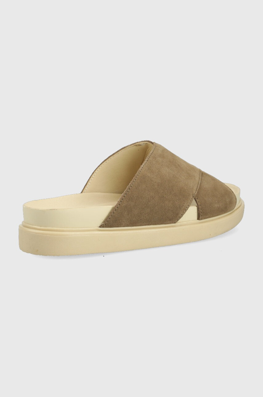 Vagabond Shoemakers Велурени чехли Erin в кафяво с платформа - Pepit.bg