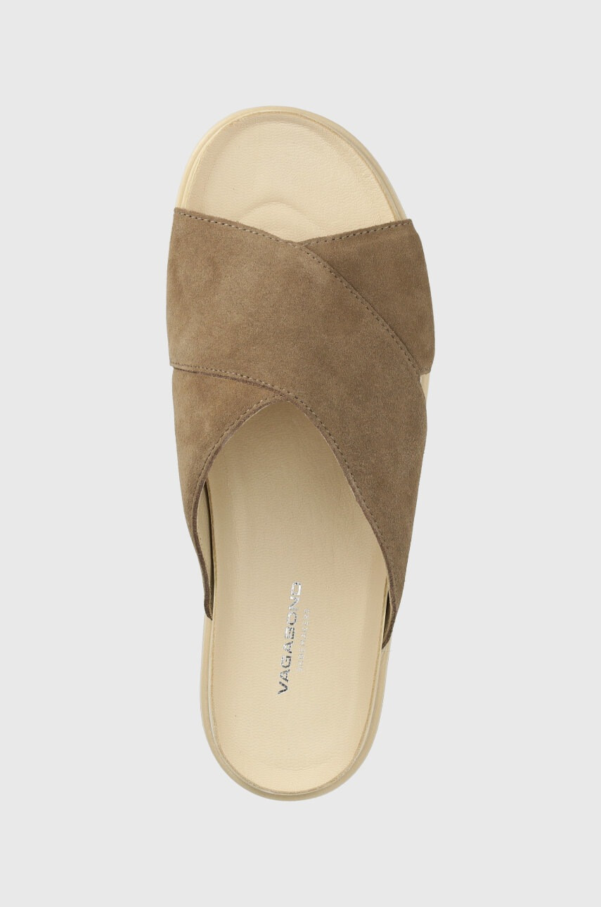 Vagabond Shoemakers Велурени чехли Erin в кафяво с платформа - Pepit.bg
