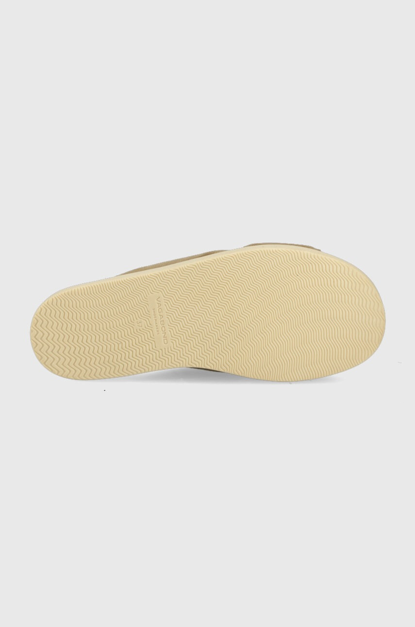 Vagabond Shoemakers Велурени чехли Erin в кафяво с платформа - Pepit.bg