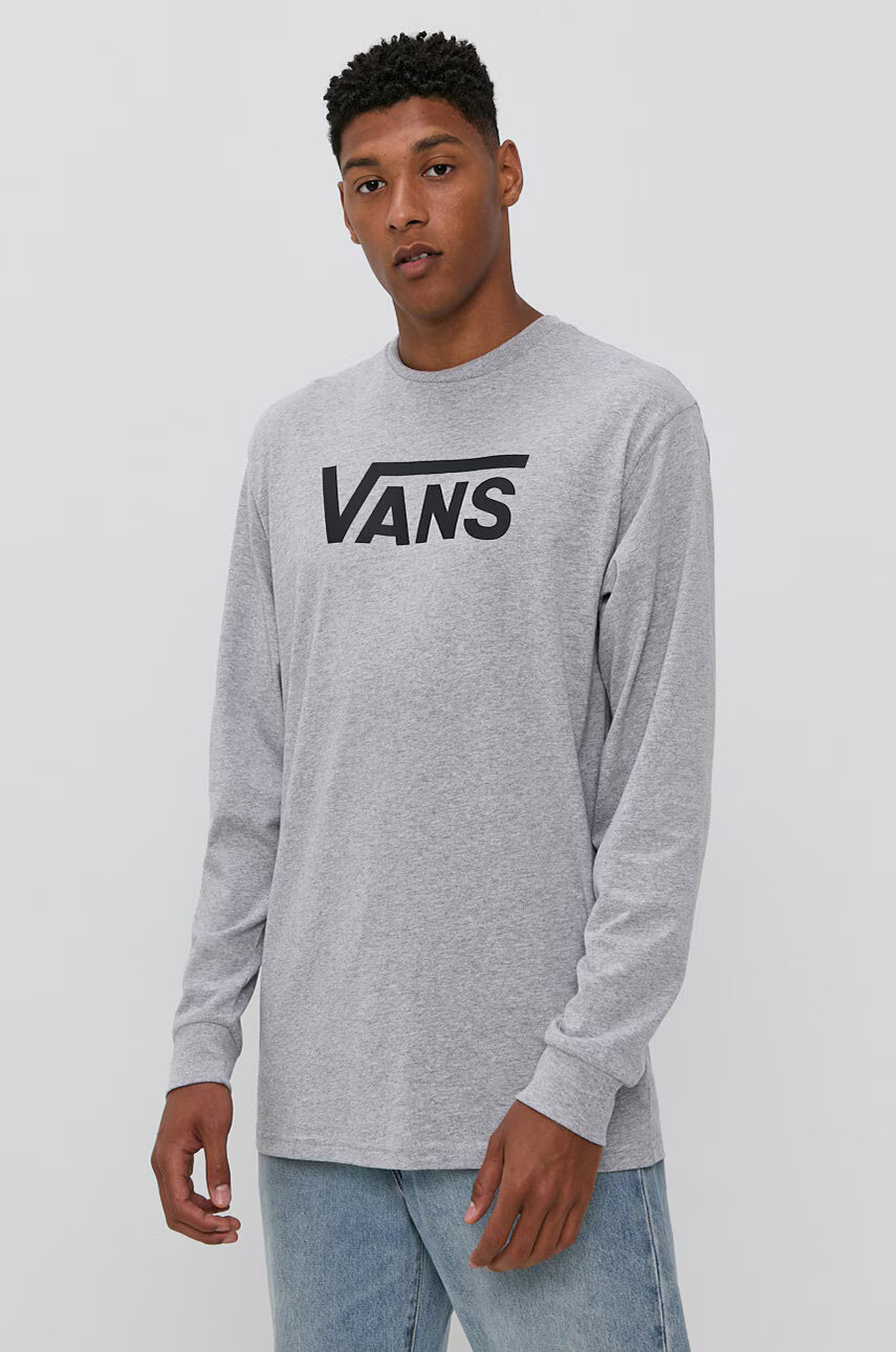 Vans Блуза с дълги ръкави мъжка в сиво с принт - Pepit.bg