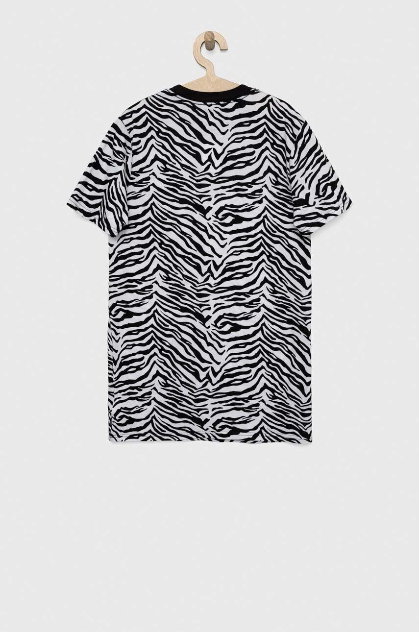 Vans Детска памучна рокля ZEBRA DAZE RELAXED TEE White в черно къс модел със стандартна кройка - Pepit.bg