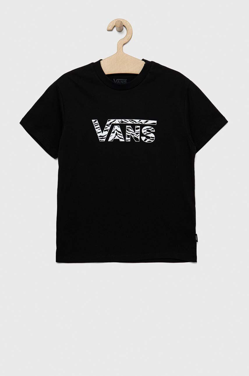 Vans Детска памучна тениска ANIMAL LOGO CREW Black в черно - Pepit.bg