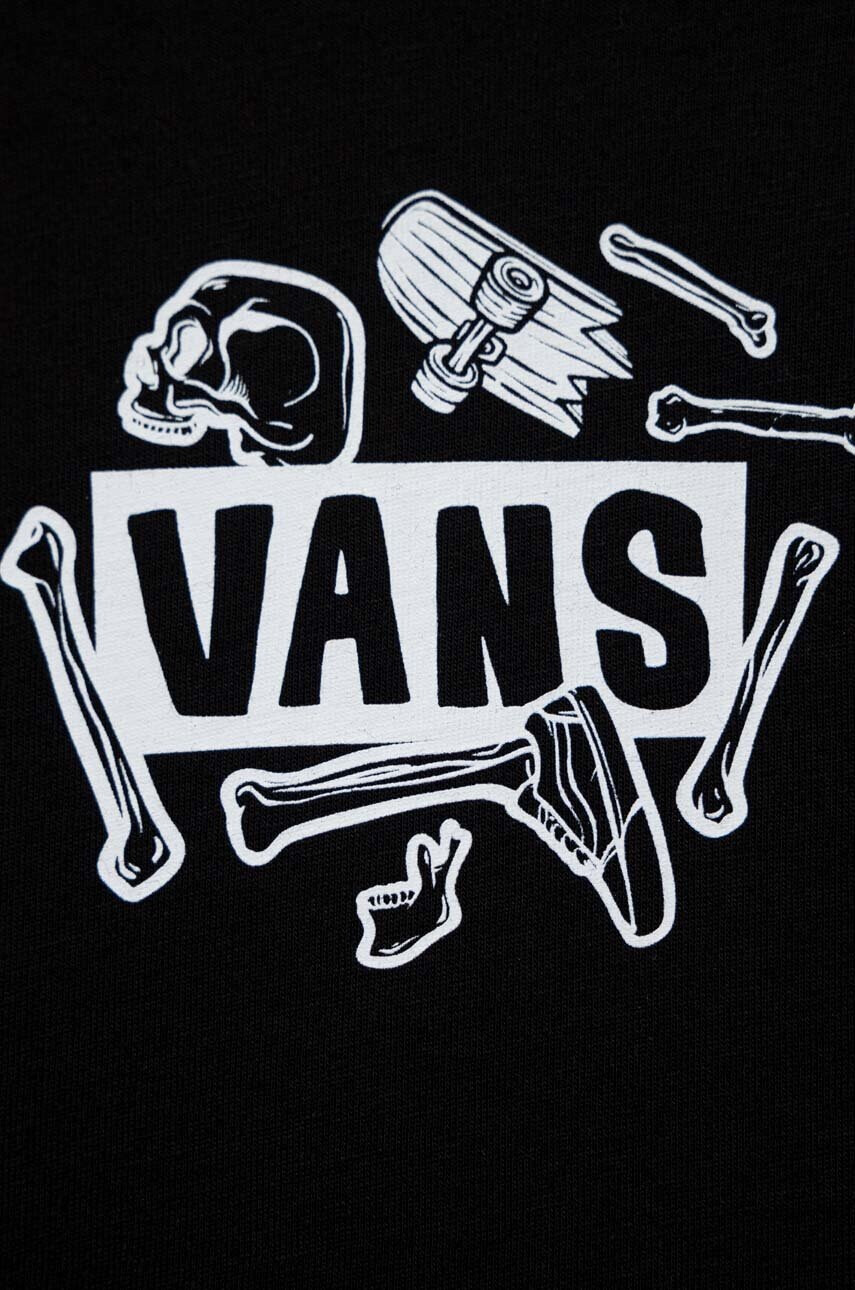 Vans Детска памучна тениска BONE YARD SS Black в черно с принт - Pepit.bg