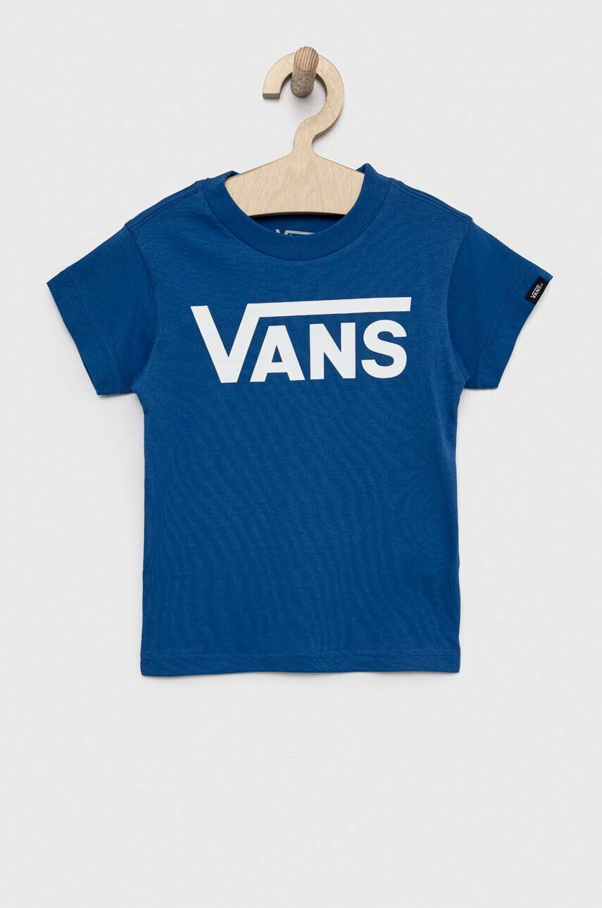 Vans Детска памучна тениска BY CLASSIC KIDS true blue/white в синьо с принт - Pepit.bg