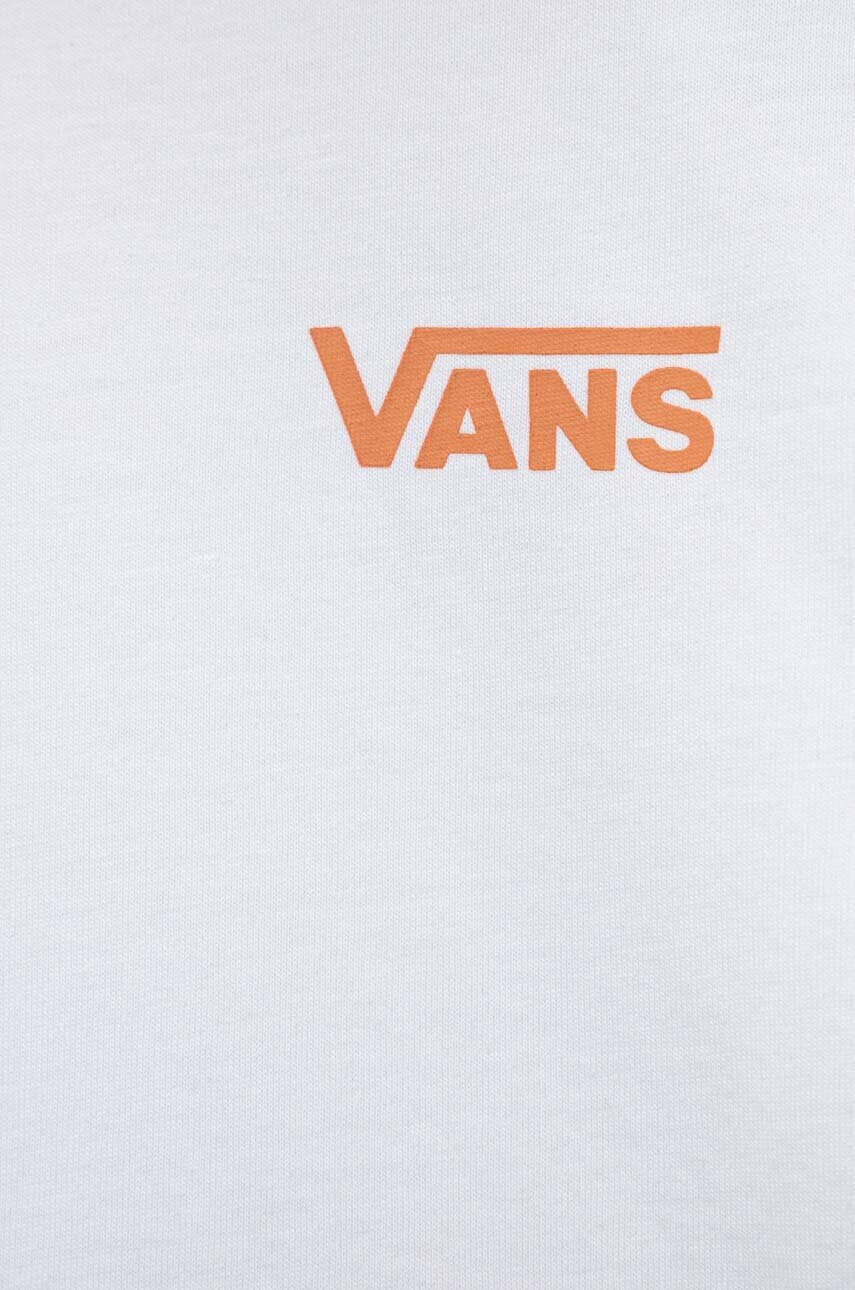 Vans Детска памучна тениска COLORBLOCK CREW WHITE MULTI в бяло с десен - Pepit.bg