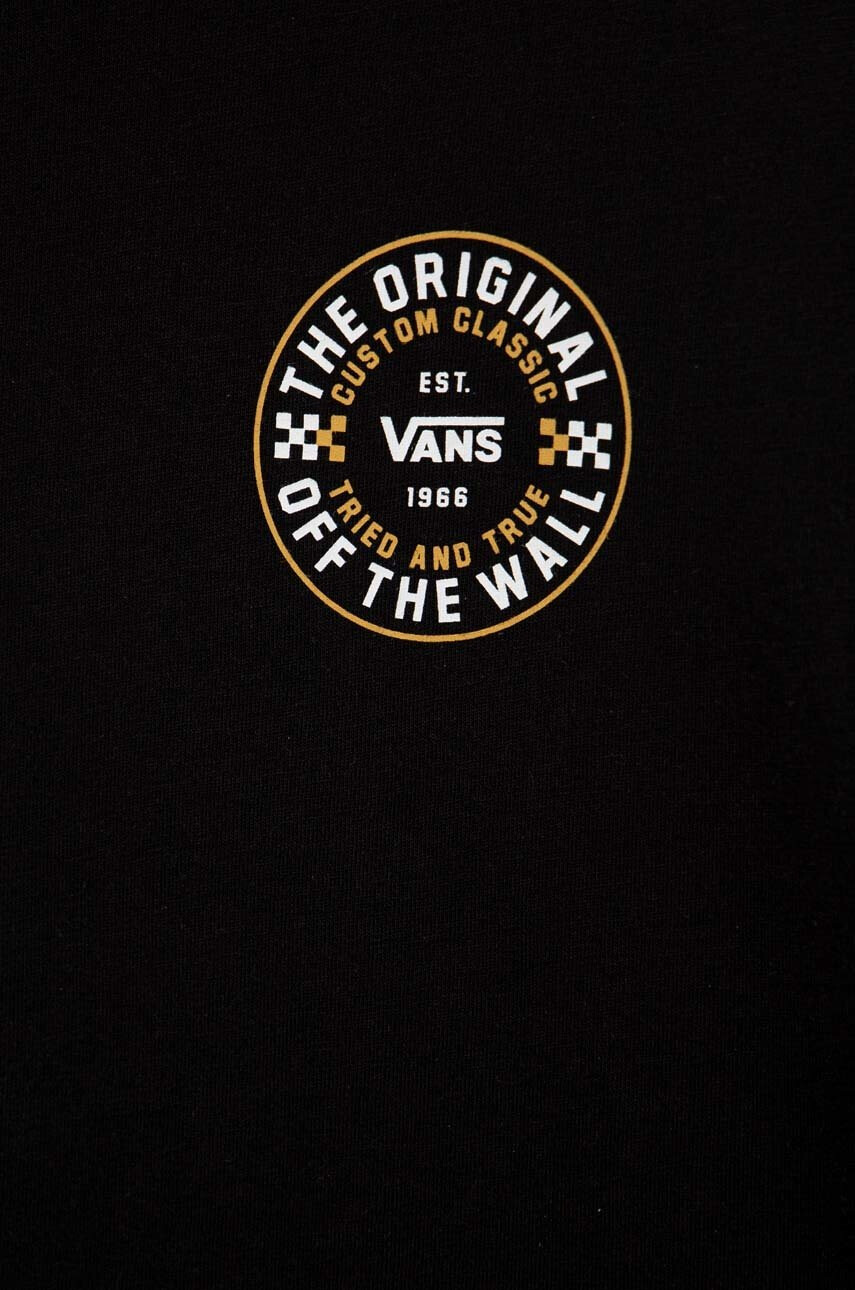 Vans Детска памучна тениска CUSTOM CLASSIC SS Black в черно с принт - Pepit.bg