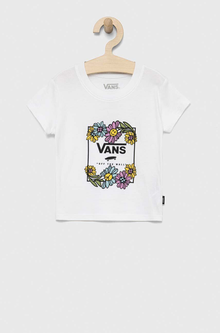 Vans Детска памучна тениска ELEVATED BOX FLOWERS White в бяло - Pepit.bg