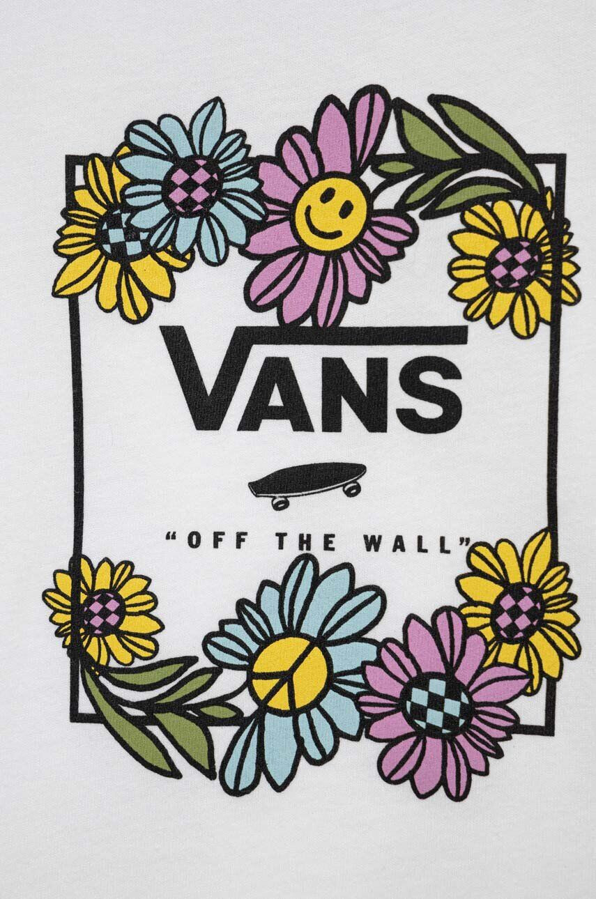 Vans Детска памучна тениска ELEVATED BOX FLOWERS White в бяло - Pepit.bg