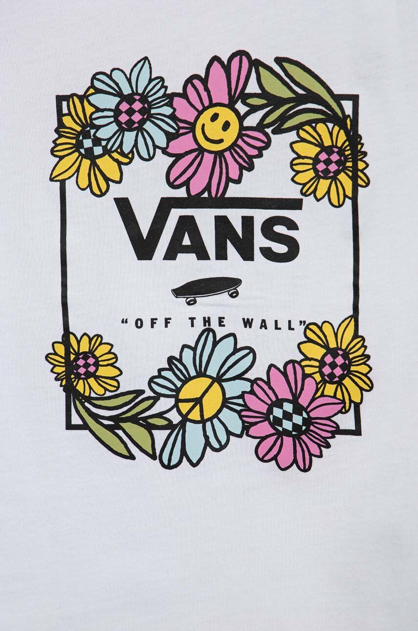 Vans Детска памучна тениска ELEVATED FLORAL CREW White в бяло с принт - Pepit.bg