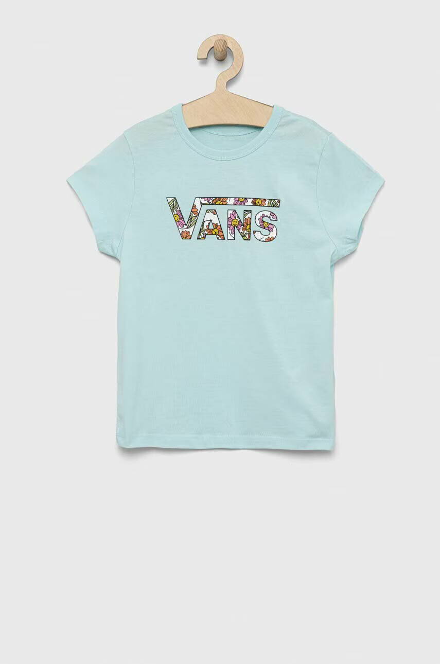 Vans Детска памучна тениска ELEVATED FLORAL FILL MI BLUE GLOW в синьо - Pepit.bg