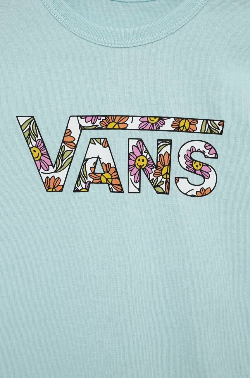 Vans Детска памучна тениска ELEVATED FLORAL FILL MI BLUE GLOW в синьо - Pepit.bg