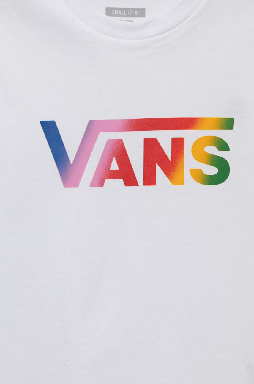 Vans Детска памучна тениска GR FLYING V CREW GIR FLYV WTCYC в бяло с принт - Pepit.bg