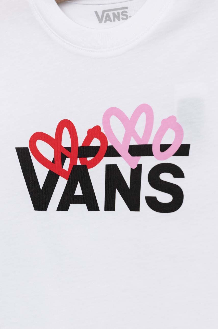 Vans Детска памучна тениска VALENTINES LOGO BOXY White в бяло - Pepit.bg