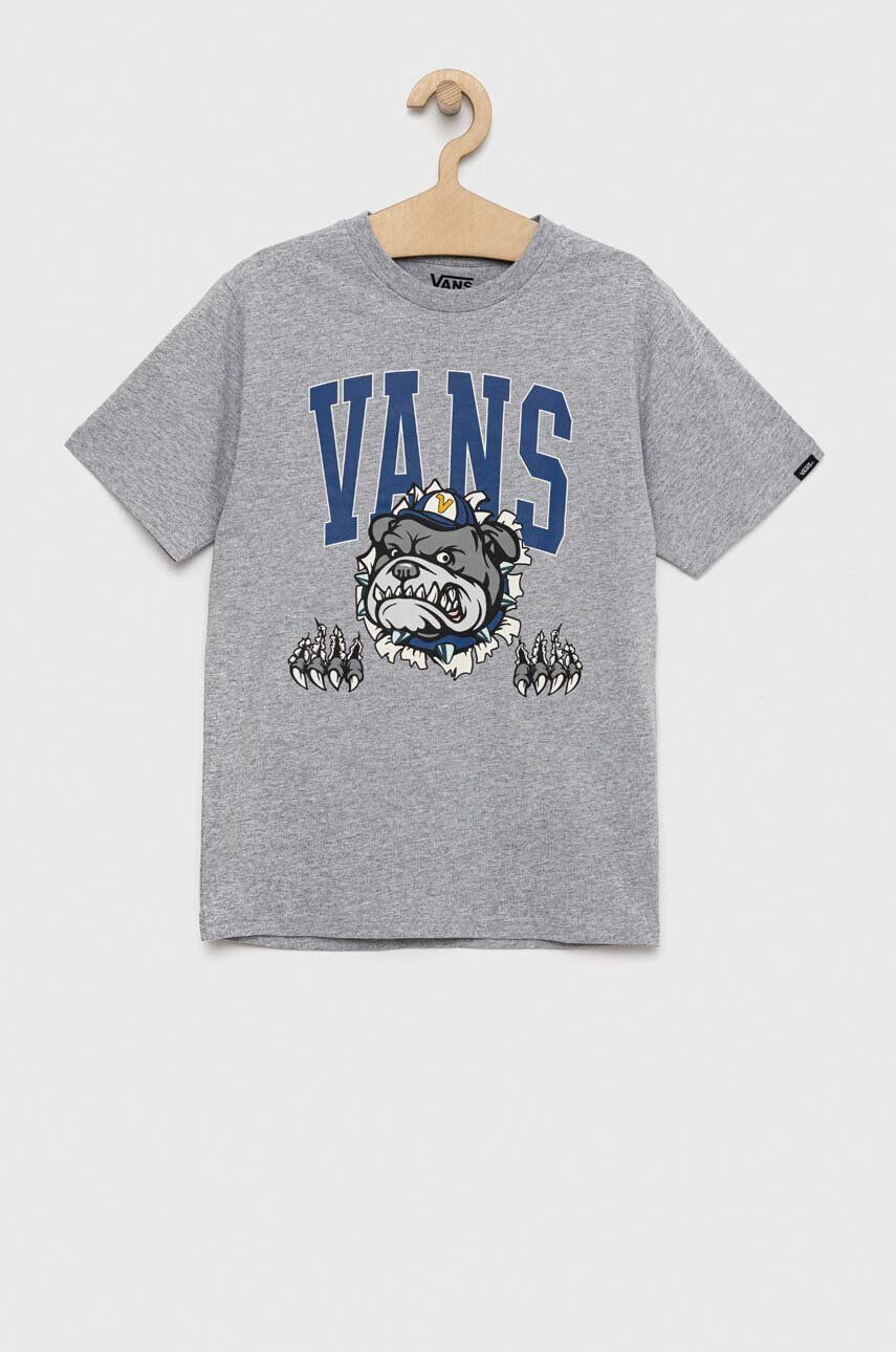 Vans Детска тениска VARSITY BULLDOG SS Athletic Heathe в сиво с принт - Pepit.bg