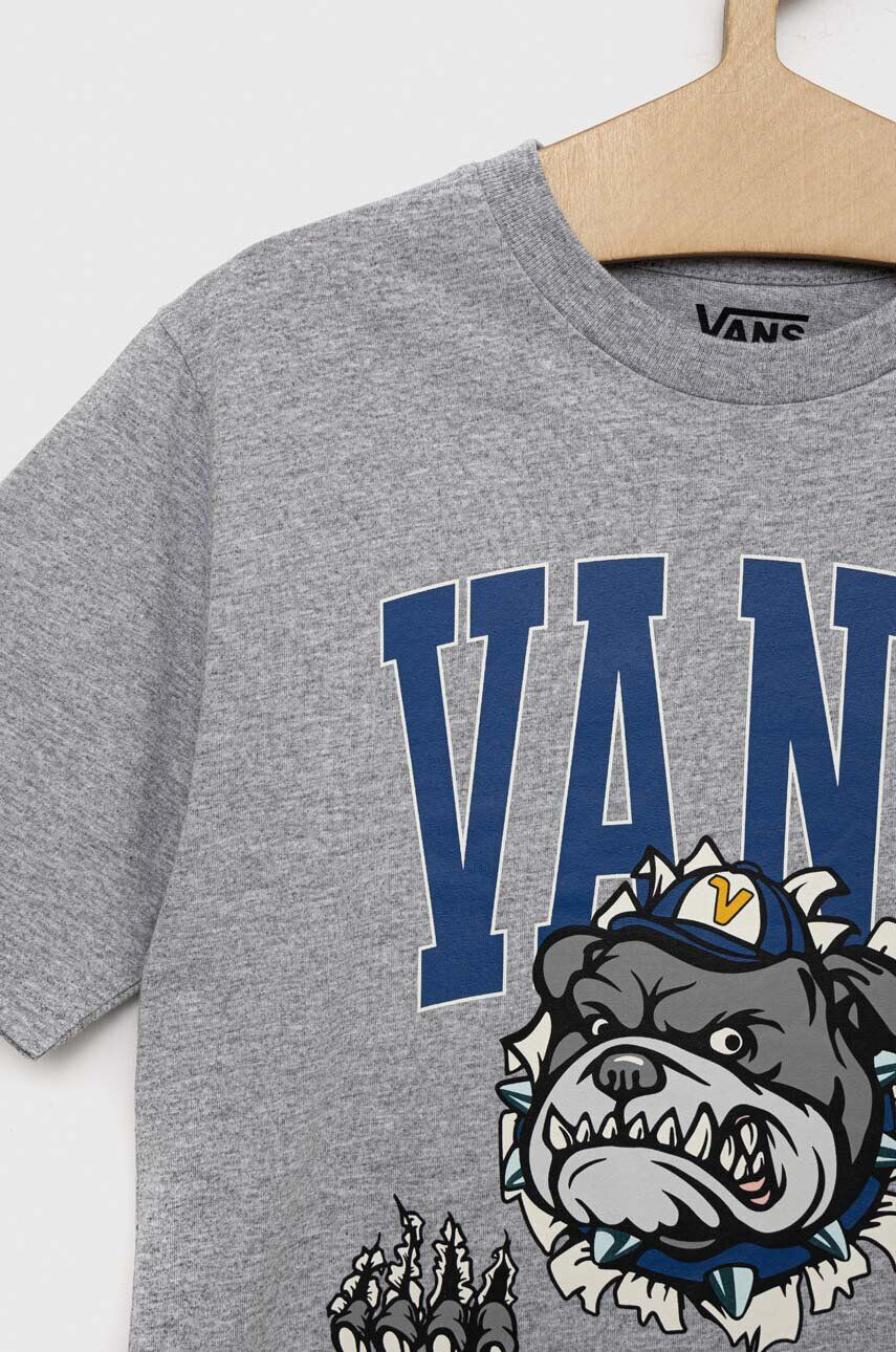 Vans Детска тениска VARSITY BULLDOG SS Athletic Heathe в сиво с принт - Pepit.bg