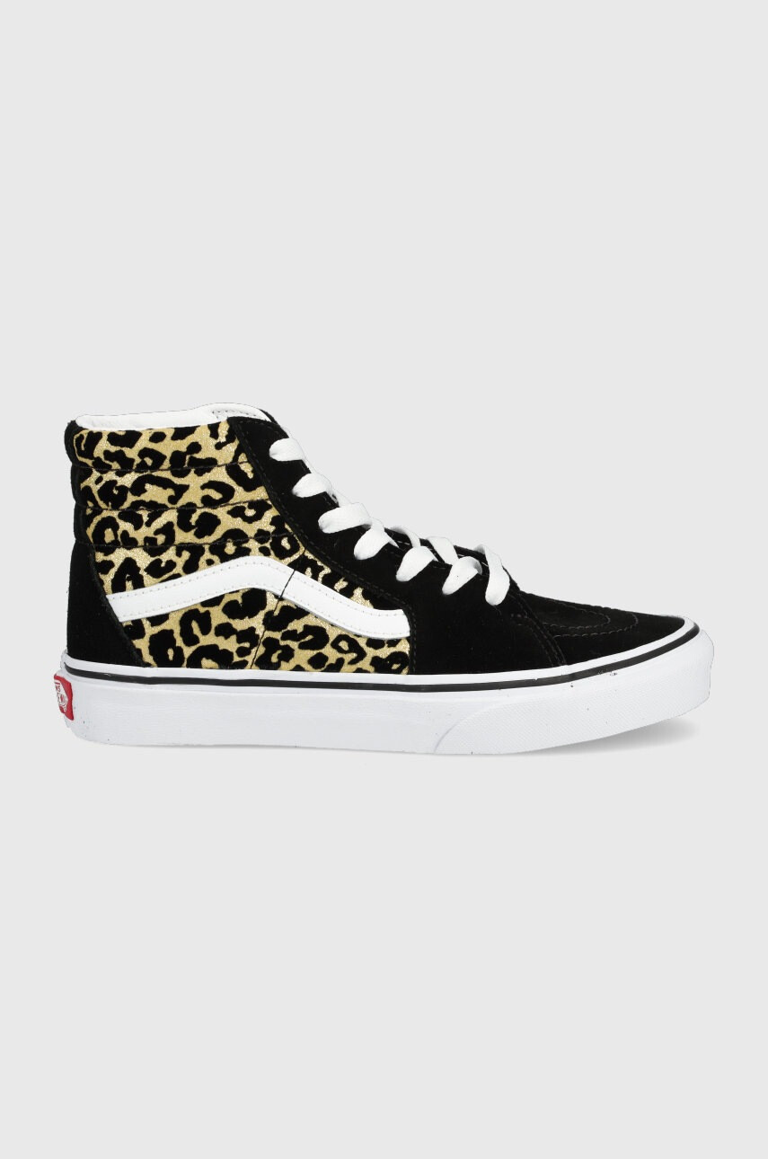 Vans Детски кожени кецове в черно - Pepit.bg