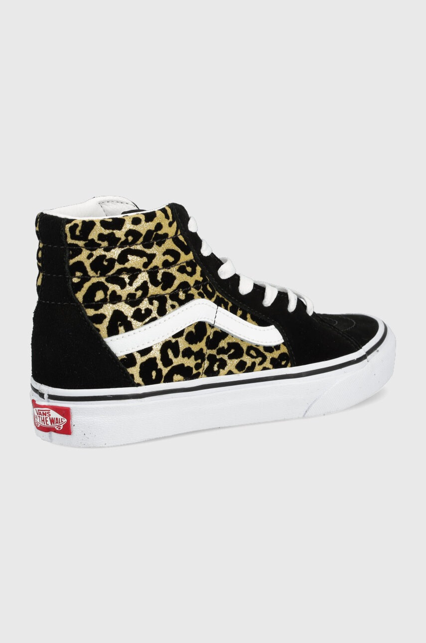 Vans Детски кожени кецове в черно - Pepit.bg