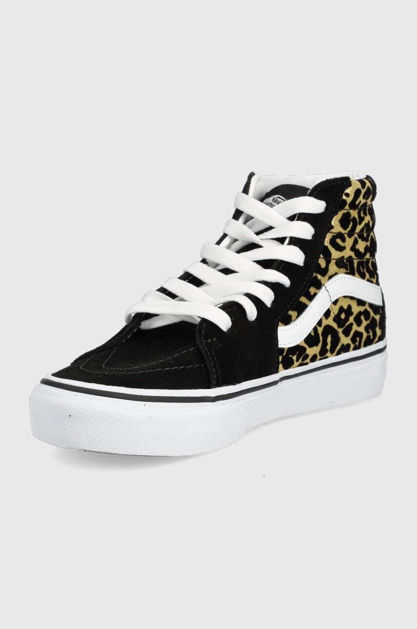 Vans Детски кожени кецове в черно - Pepit.bg