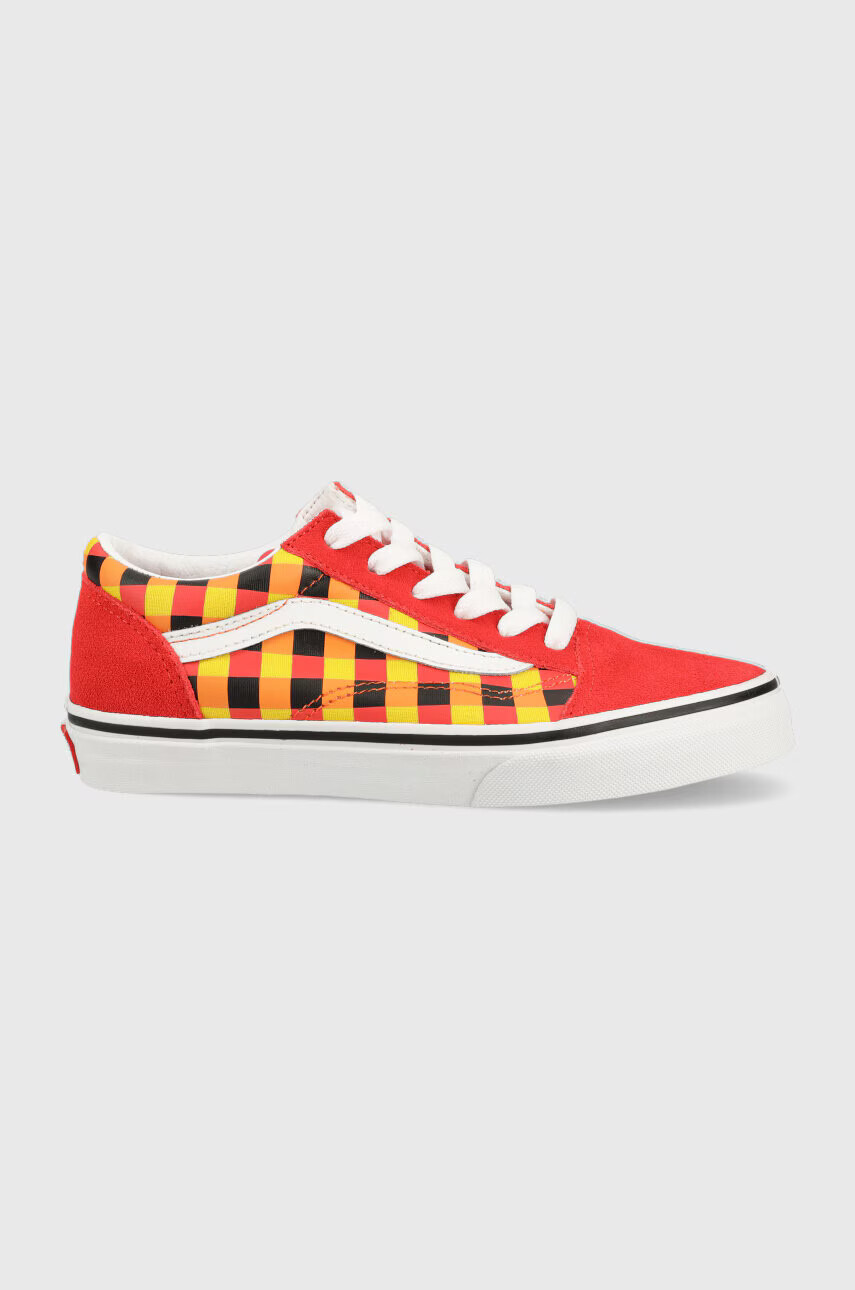 Vans Детски ниски кецове JN Old Skool GLOW MULTI в червено - Pepit.bg