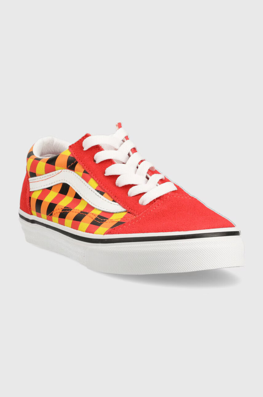 Vans Детски ниски кецове JN Old Skool GLOW MULTI в червено - Pepit.bg