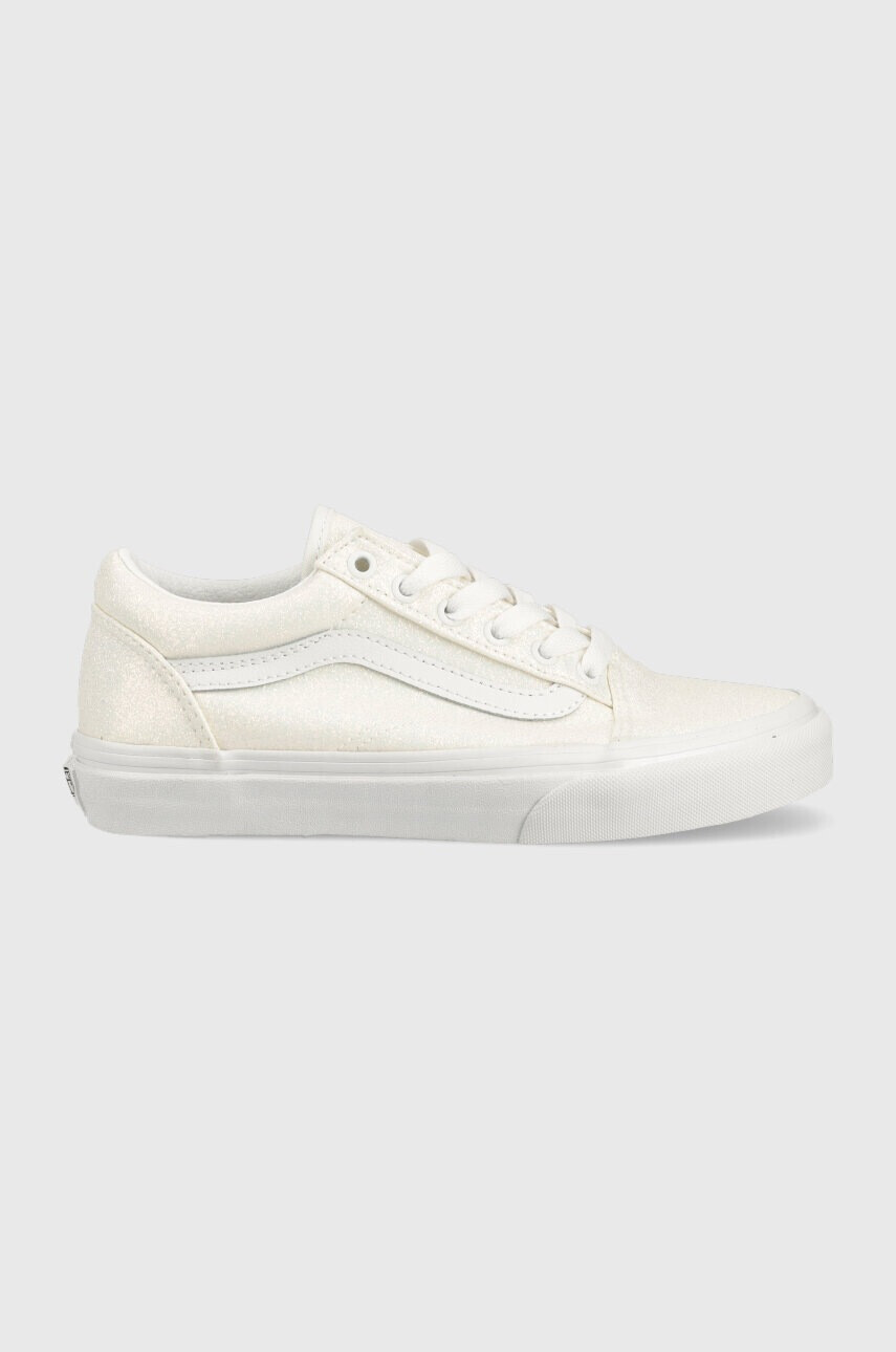 Vans Детски ниски кецове JN Old Skool GLTR WHITE в бяло - Pepit.bg