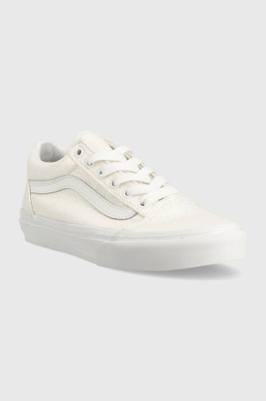 Vans Детски ниски кецове JN Old Skool GLTR WHITE в бяло - Pepit.bg