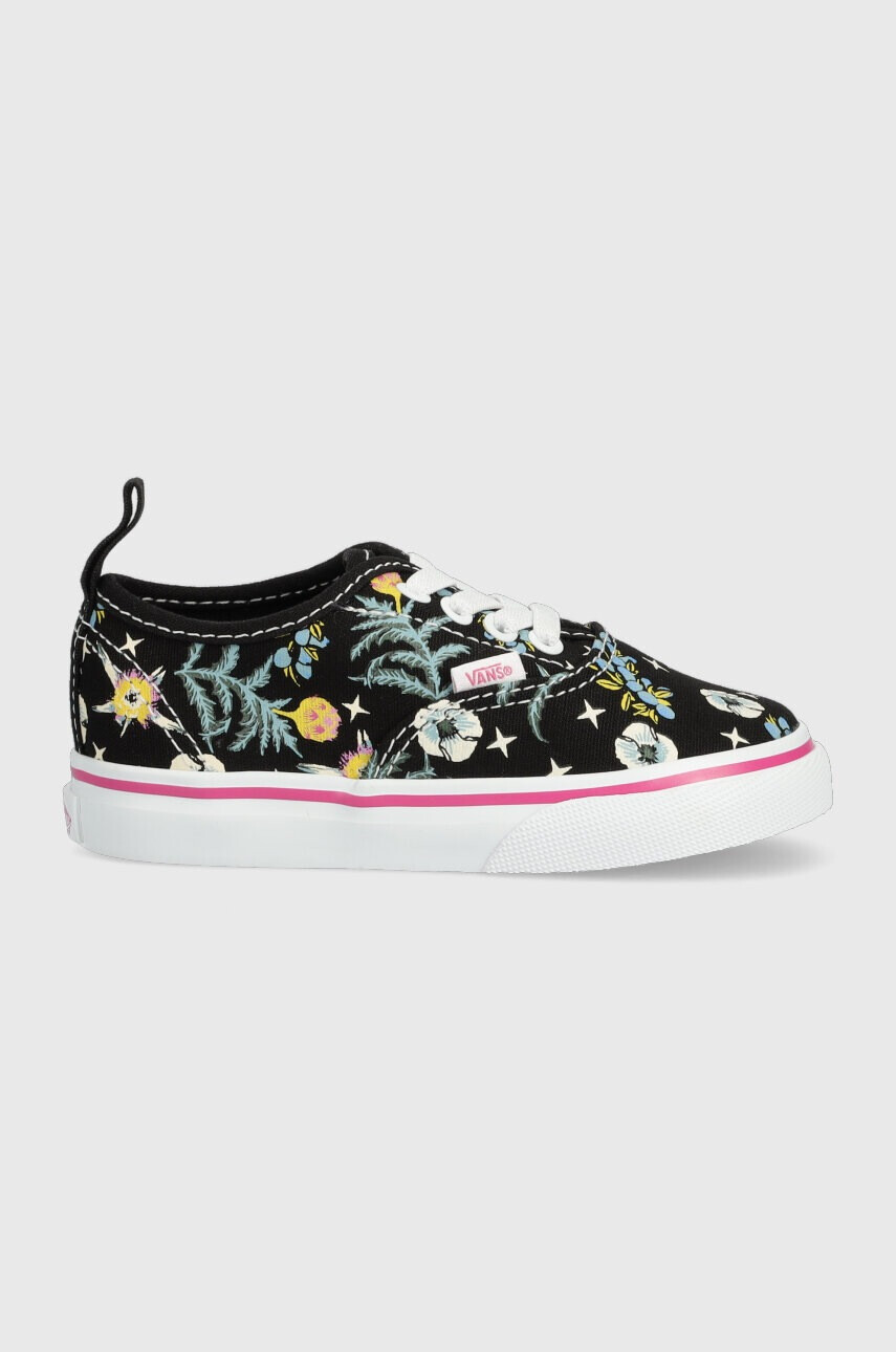 Vans Детски ниски кецове TD Authentic Elastic FLRL BLACK в черно - Pepit.bg