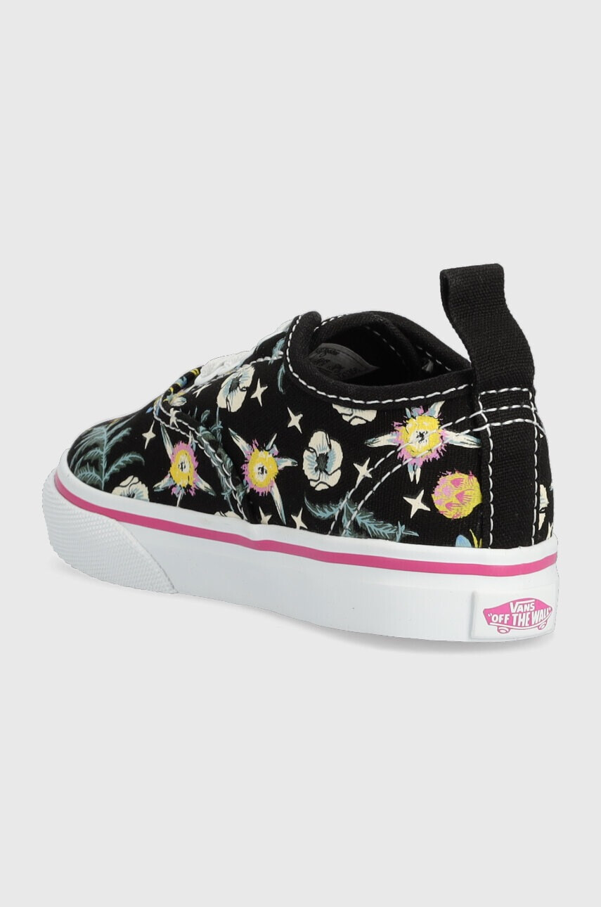 Vans Детски ниски кецове TD Authentic Elastic FLRL BLACK в черно - Pepit.bg