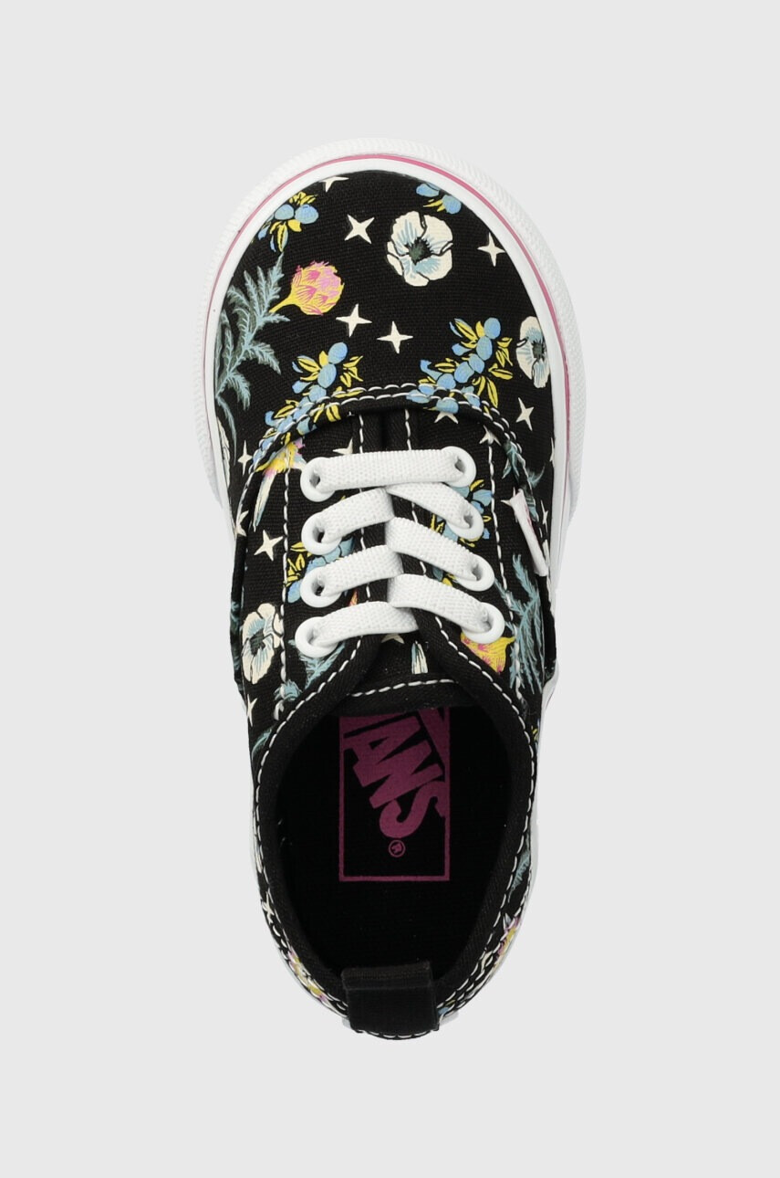 Vans Детски ниски кецове TD Authentic Elastic FLRL BLACK в черно - Pepit.bg