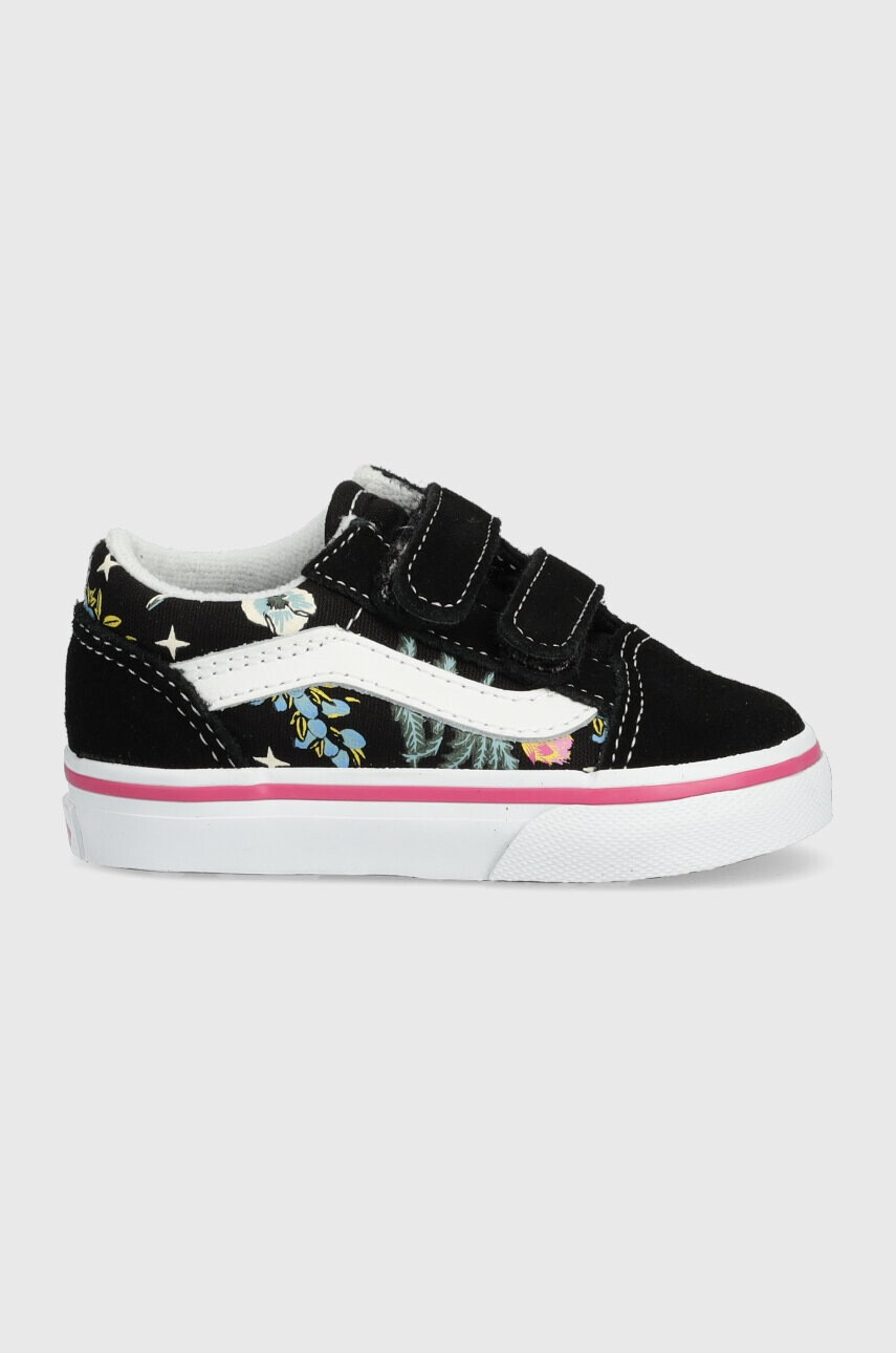 Vans Детски ниски кецове TD Old Skool V FLRL BLACK в черно - Pepit.bg