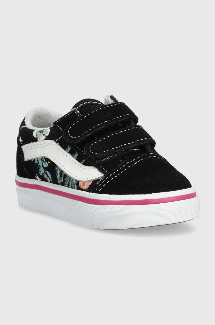 Vans Детски ниски кецове TD Old Skool V FLRL BLACK в черно - Pepit.bg
