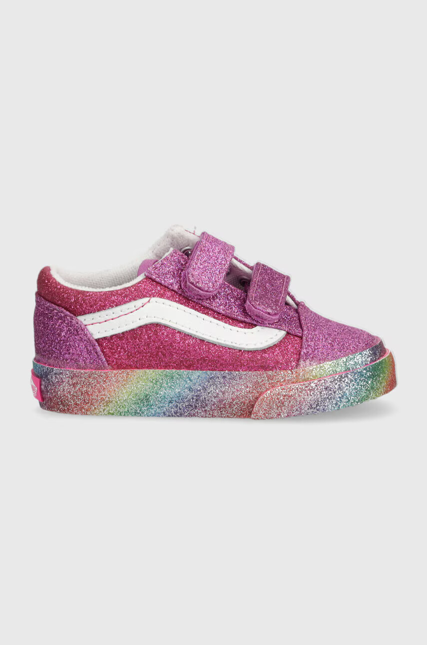 Vans Детски ниски кецове TD Old Skool V GLIT MULTI в лилаво - Pepit.bg