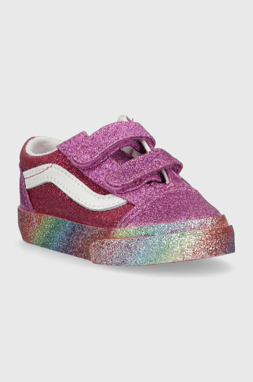 Vans Детски ниски кецове TD Old Skool V GLIT MULTI в лилаво - Pepit.bg
