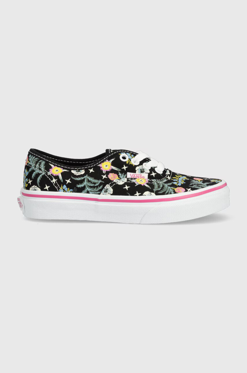 Vans Детски ниски кецове UY Authentic FLRL BLACK в черно - Pepit.bg