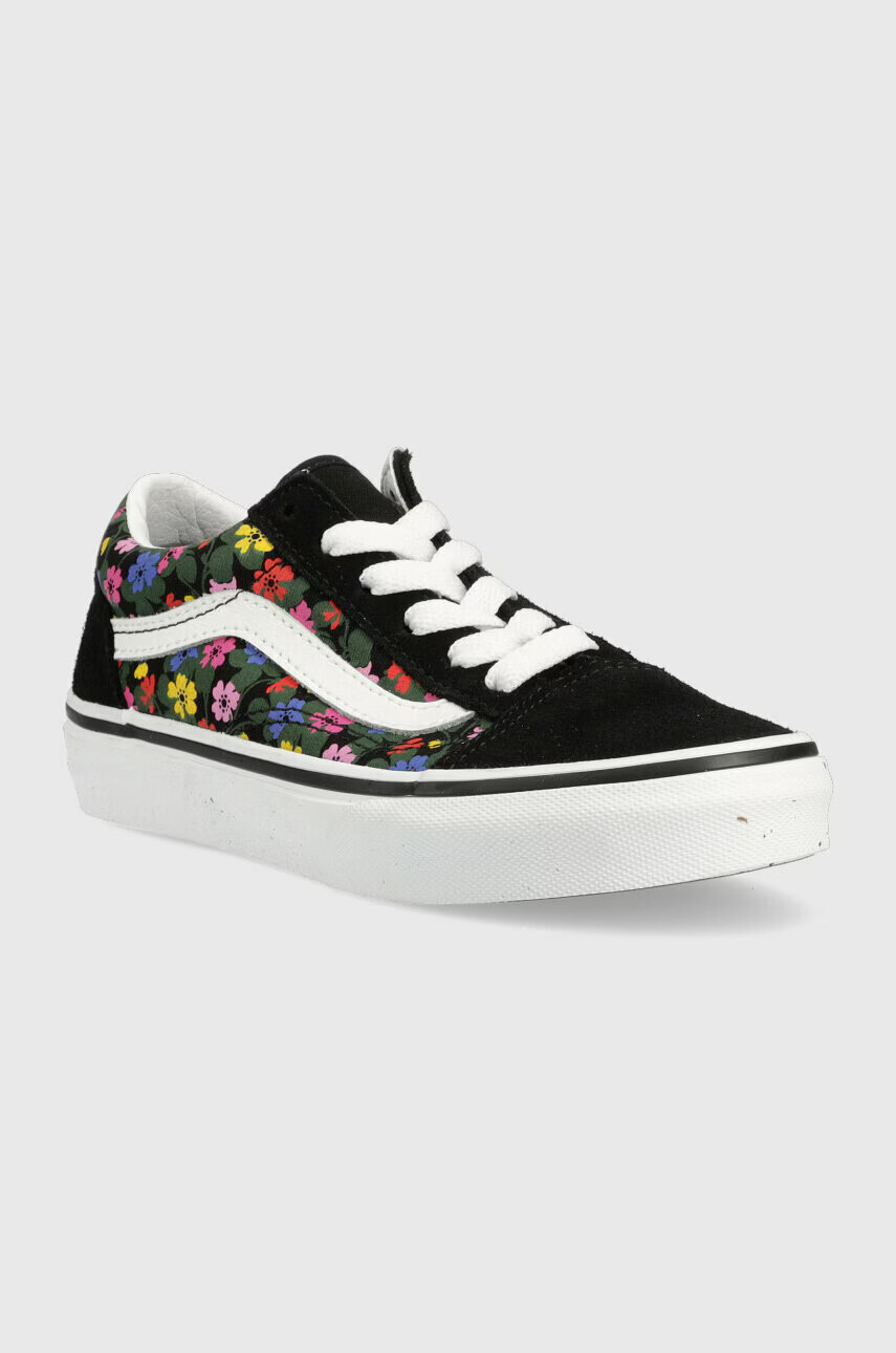 Vans Детски ниски кецове UY Old Skool FLRL BLKWH в черно - Pepit.bg