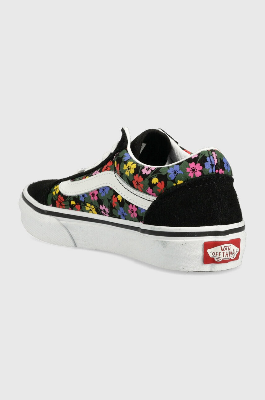 Vans Детски ниски кецове UY Old Skool FLRL BLKWH в черно - Pepit.bg