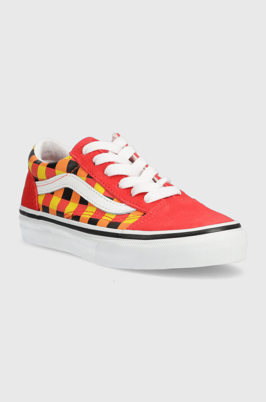Vans Детски ниски кецове UY Old Skool GLOW MULTI в червено - Pepit.bg