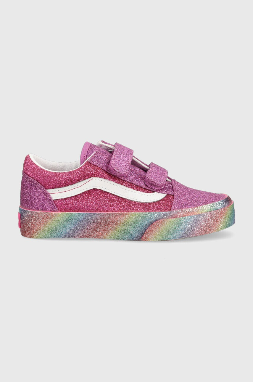Vans Детски ниски кецове UY Old Skool V GLIT MULTI в лилаво - Pepit.bg