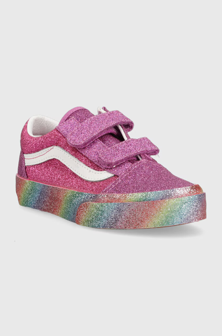 Vans Детски ниски кецове UY Old Skool V GLIT MULTI в лилаво - Pepit.bg