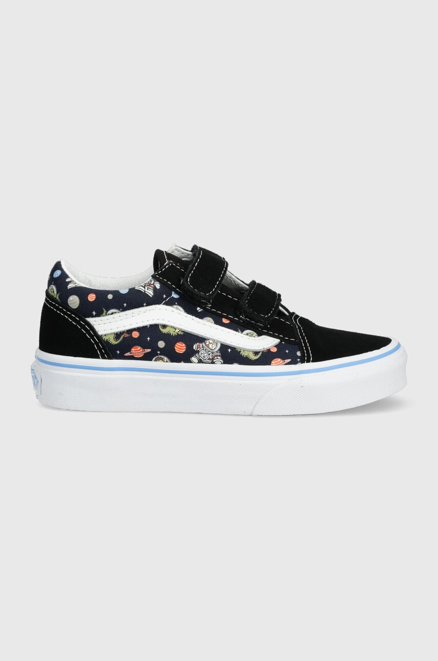 Vans Детски ниски кецове UY Old Skool V GLOW BLKBU в черно - Pepit.bg