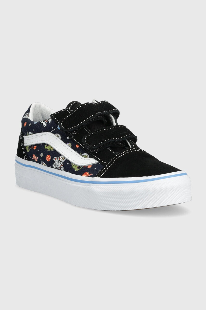 Vans Детски ниски кецове UY Old Skool V GLOW BLKBU в черно - Pepit.bg