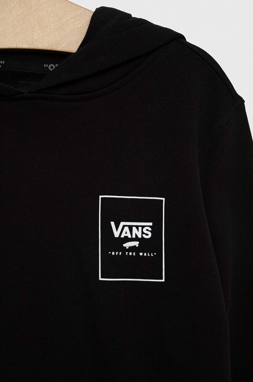 Vans Детски памучен суичър BY PRINT BOX BACK PO Black/Charcoal в черно с качулка с принт - Pepit.bg