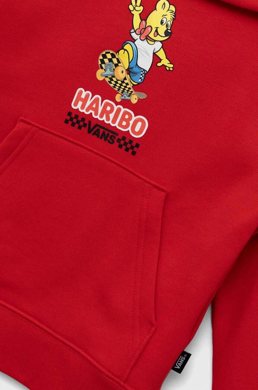 Vans Детски суичър HARIBO PO HARB в червено с качулка с принт - Pepit.bg