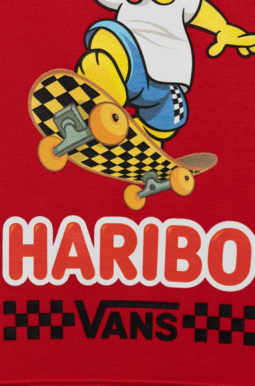 Vans Детски суичър x Haribo в червено с качулка с десен - Pepit.bg